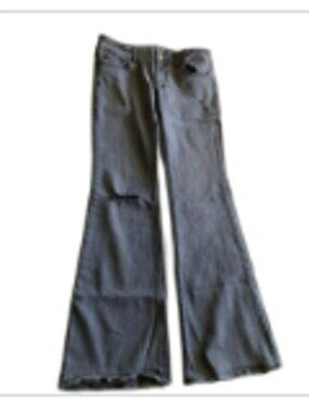 American Eagle Artist Low Rise Bootcut Jeans Black Size 6 Distressed Faded